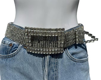 Kippys Vintage Rhinestone Crystal Belt: Silver Tone Eagle  display picture 2