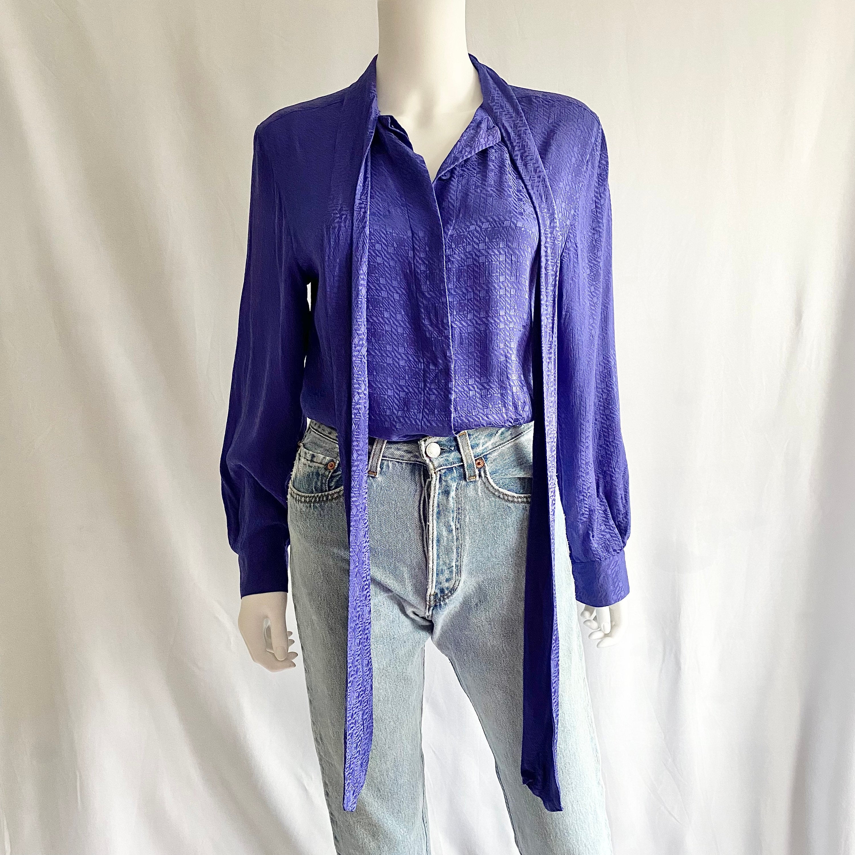 Silk Bow Blouses - Etsy Silk Bow Blouses - Etsy