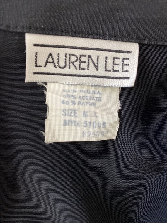 Vintage black collared button down with drawstring - image 8