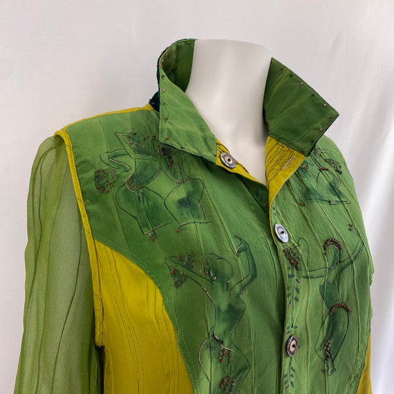 Vintage handmade reversible silk shirt jacket | h… - image 5