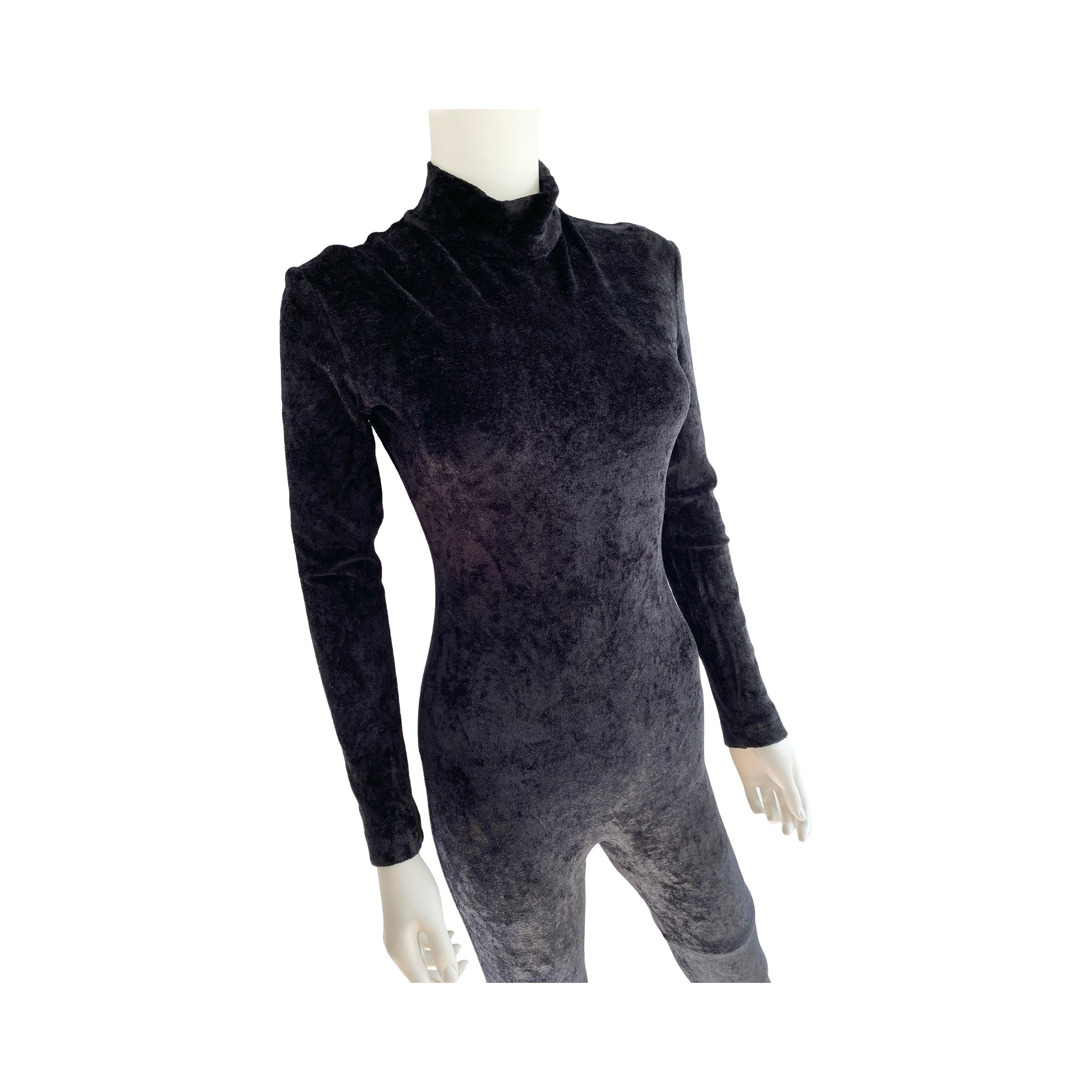 Vintage Rare Katharine Hamnett F/w 1990 Stretch Velour Catsuit