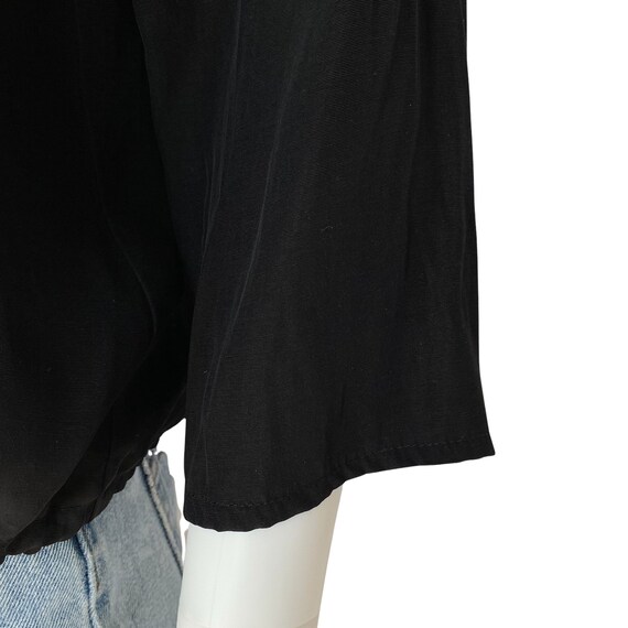 Vintage black collared button down with drawstring - image 6