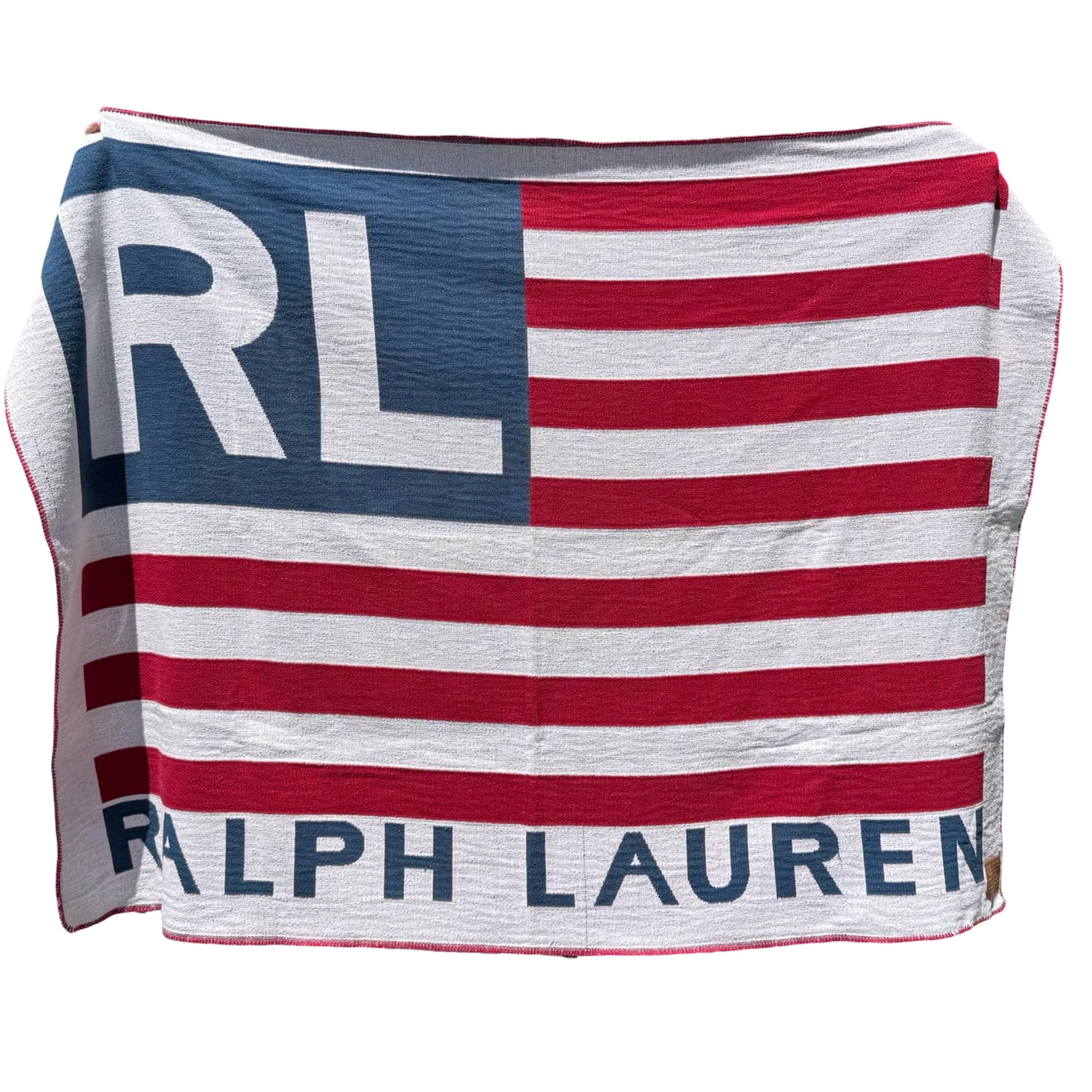 Vintage Ralph Lauren Flag Woven Cotton Throw Blanket - Etsy