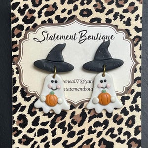 Halloween Earrings: Ghost Dangles