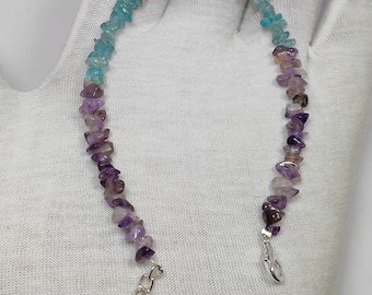 Pulsera con múltiples piedras preciosas, pulsera de cuentas de amatista, cornalina y apatita, joyería de cristales curativos, pulsera colorida estilo boho, regalo para ella.