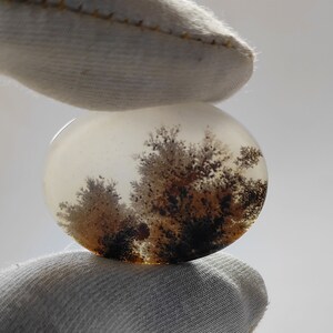 Natural Picture Dendritic Scenic Agate Cabochon, Oval Shape, 22x29 mm, 18.10Cts. Genuine Dendritic Scenic Agate Gemstone Loose #SKA1266