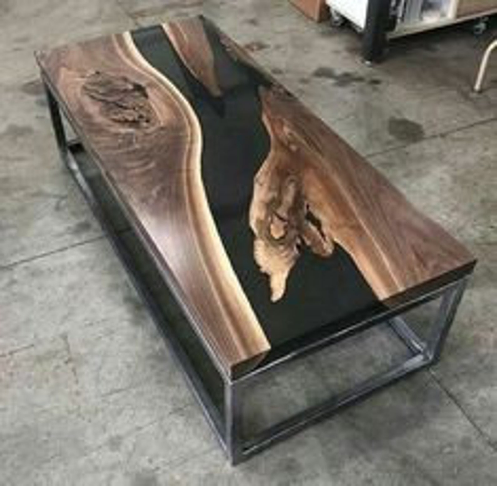 Custom Made Live Edge Black Epoxy Resin Dinning Table top Etsy UK