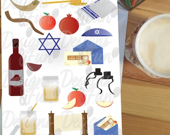 Rosh HaSchana Clipart Set: Jüdisches Neujahr DIY Dekor (Digitaler Download)