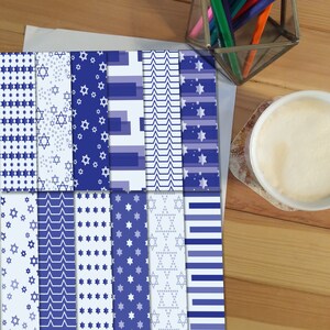 Blau weißer Davidstern digitales Papier, druckbare jüdischen Feiertag, Hochzeit, Bar Mitzvah, Bat Mitzvah Hintergrund - 12 Dateien, sofortiger download