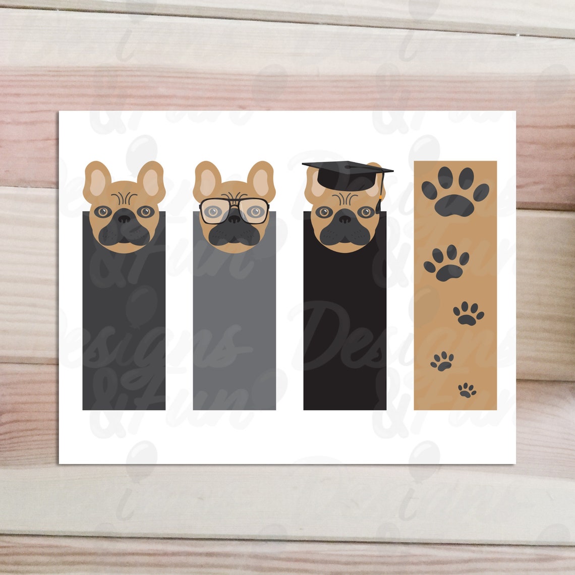 Printable French bulldog bookmark Bulldog DIY bookmark | Etsy