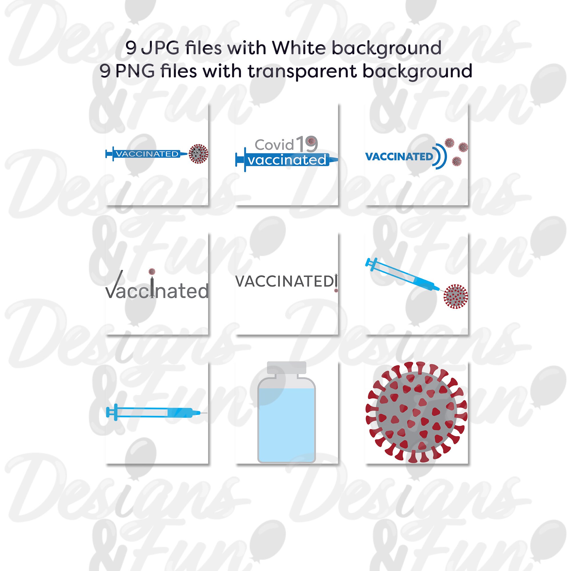 Vaccinated set Digital download vaccinated signs vaccine and | Etsy