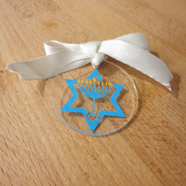 Hanukkah menorah and star of David SVG and PNG file, Jewish holiday ornament cut file, Hanukkah vinyl project, Instant download digital file