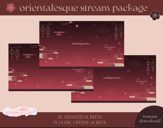 Twitch Stream Graphics Orientalesque Set Animated Screens / - Etsy