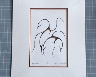 1977 Clemence Wescoupe Signed Rain Birds Serigraph Silkscreen