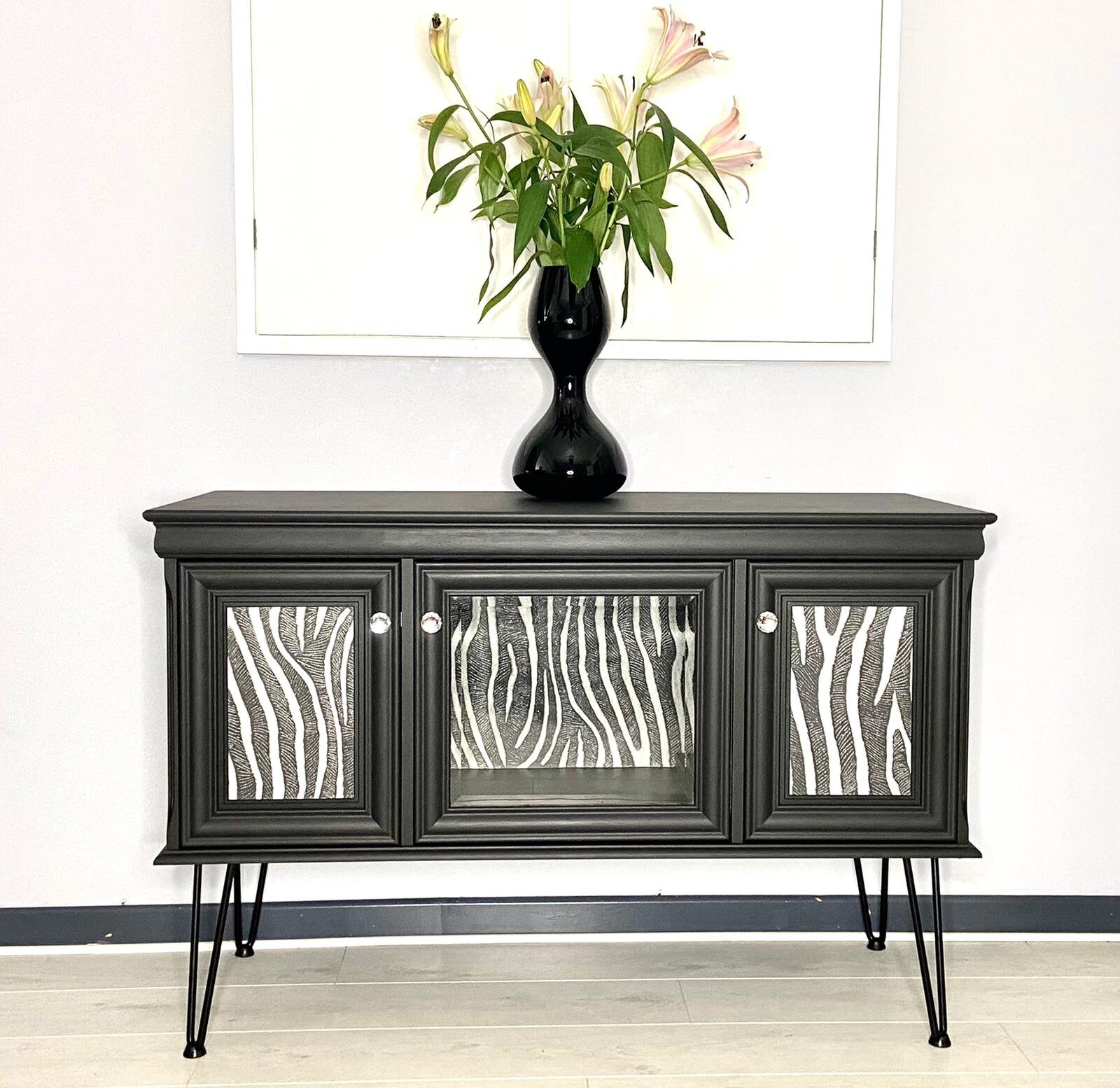 SOLD SOLD SOLD Stunning Stag Sideboard Black With Zebra Etsy UK
