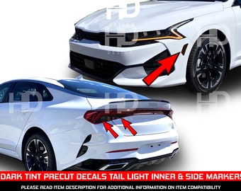 HDUSA For Kia K5 2021-2024 Tail Light Rear Front Bumper Marker Dark Vinyl Tint Accessories Dark Out Mod Overlay Decals 2022 2023