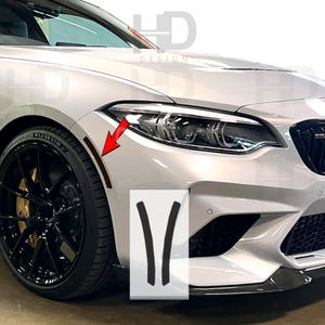HDUSA Fits BMW M2 2016-2021 Front Side Markers Dark Blacked out Decal Vinyl Tint Overlay M2 F87 2017 2018 2019 2020 2021