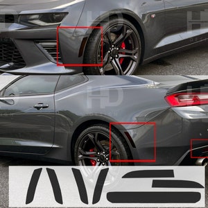 HDUSA Fits 2016-2022 Chevy Camaro Side Markers Front and Rear Precut Dark Vinyl Tint Overlay Dark Out 2016 2017 2018 2019 2020 2021 2022