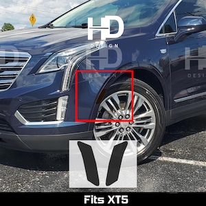 HDUSA Fits XT5 Cadillac 2017-2025 Front Side Markers Reflectors Bumper Precut Dark Vinyl Tint Overlay Decal 2018 2019 2020 2021 2022 2023