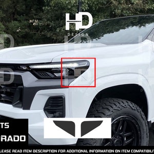 HDUSA Fits 2023-2025 Chevy Colorado Front Amber Side Marker Headlight Precut Dark Vinyl Tint Overlay Decals 2022 2023 2024