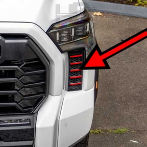 HDUSA For Tundra Front Side Grill Ribs Headlight Overlay Accent Decals Vinyl Graphic Fits 2023-2025 Toyota Tundra More Colors Off Road Grill