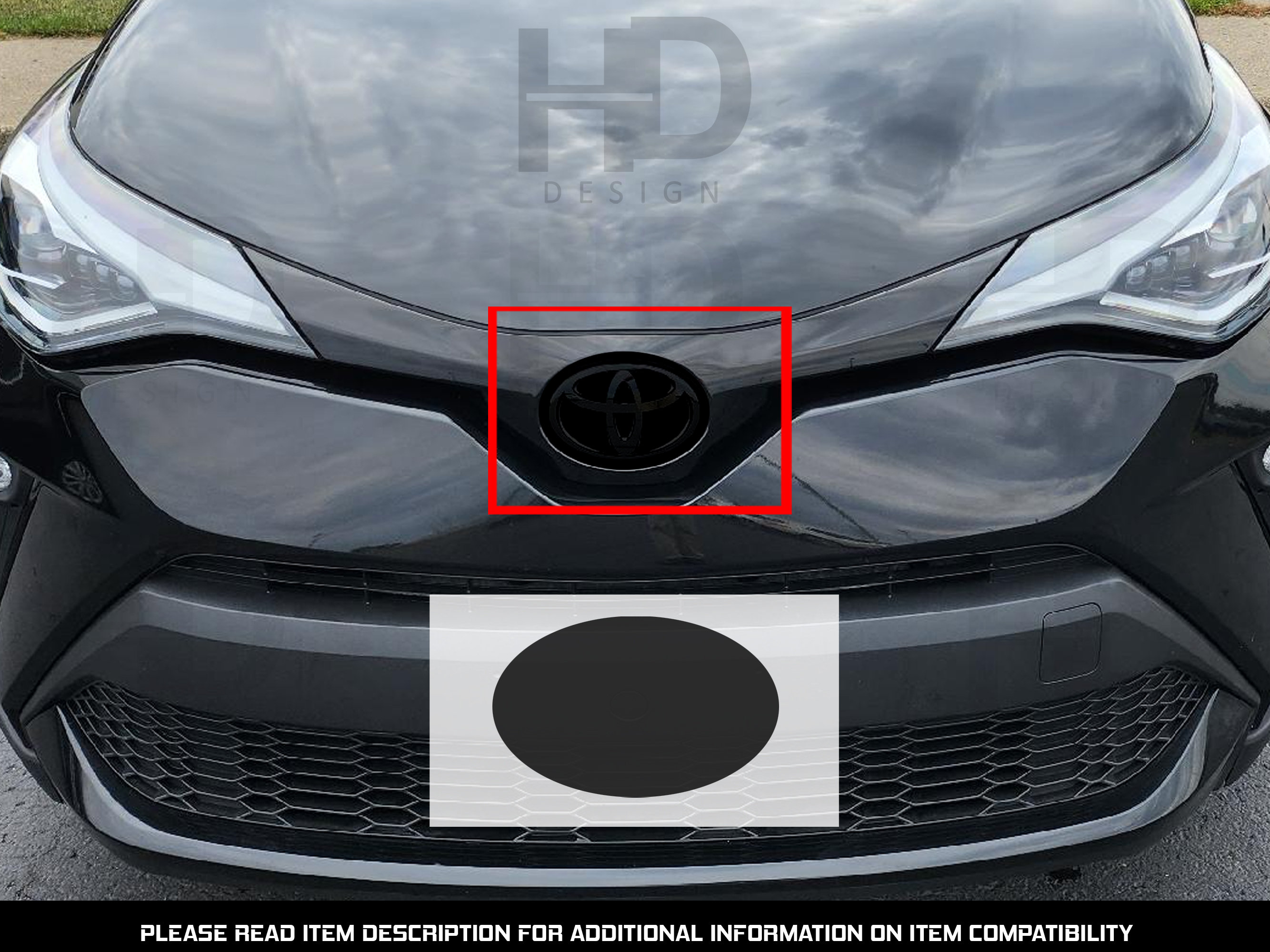 HDUSA Fits Toyota C-HR 2018-2022 Dark Front Precut Oval
