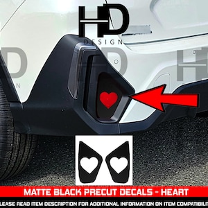 HDUSA For 2024 2025 Crosstrek Impreza Love Heart Rear Reflectors Lower Precut Matte Black Decals Vinyl Overlay Fits Subaru 2024 2025