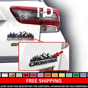 HDUSA Mountain Tree Top of Rear Emblem Vinyl Decal Car Badge Accessories Blackout Overlay Offroad Custom Mod Fits Subaru Crosstrek 2018-2023