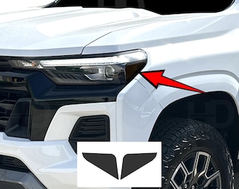 HDUSA Fits 2023-2026 Chevy Colorado Front Amber Side Marker Headlight Precut Dark Vinyl Tint Overlay Decals 2022 2023 2024