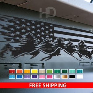 HDUSA Fits Bronco Dashboard USA Mountain Scene Vinyl Decal Sticker Dash Board Glove Box Matte Black Car Accessories Custom Mod Many Colors