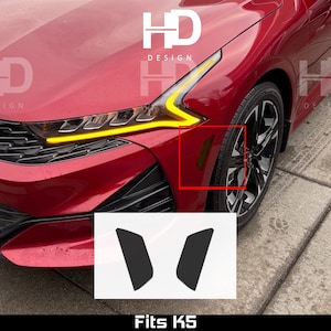 HDUSA For 2021-2024 Kia K5 Front Side Markers Amber Dark Out Vinyl Tint Accessories Dark Overlay Sticker Decal 2022 2023