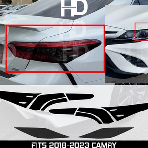 HDUSA Fits Toyota Camry 2018-2024 Taillight Rear Headlight Front Precut Dark Blacked out Vinyl Tint Decal Overlay 2018 2019 2020 2021 2022