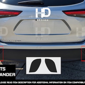 HDUSA Fits Toyota Highlander 2020-2025 Rear Bottom Bumper Reflectors Dark Decals Precut Vinyl Tint Overlay 2020 2021 2022 2023 2024