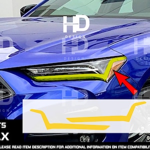 HDUSA Headlight Bottom DRL Yellow Precut Dark Red Colors Vinyl Tint Decals ppf Overlay 2021 2022 2023 2024 2025 Fits Acura TLX