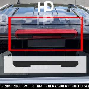 HDUSA Fits 2019-2023 GMC Sierra 1500 2500 3500 Top Brake Light Deck 3rd Rear Precut Dark Vinyl Tint Overlay Decal 2019 2020 2021 2022 2023
