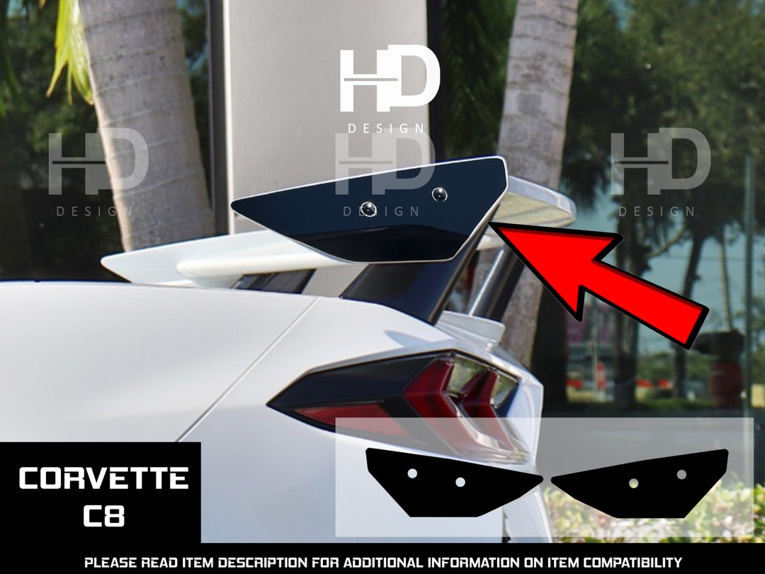 HDUSA Fits 2020-2024 Chevy Corvette C8 Wing Spoiler Rear Side Red ...