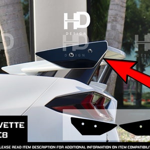 HDUSA Fits 2020-2024 Chevy Corvette C8 Wing Spoiler Rear Side Red Yellow Black Graphics Out Stripe Accent Vinyl Decal 2020 2021 2022 2023
