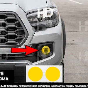 HDUSA For Tacoma Fog Light Tint Vinyl Yellow Amber Dark Front Decals Head for 3RD GEN Toyota Tacoma 2016-2023 2017 2018 2019 2020 2021 2022
