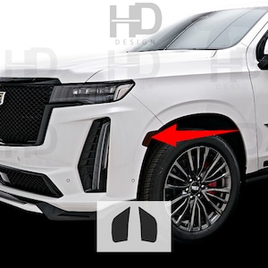 HDUSA Fits Escalade Cadillac 2021-2024 Front Side Markers Reflectors Bumper Precut Dark Vinyl Tint Black Overlay Decal 2021 2022 2023