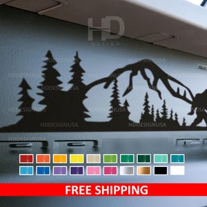 HDUSA Fits Bronco Dashboard Sasquatch Mountain Vinyl Decal Sticker Dash Board Glove Box Matte Black Car Accessories Custom Mod MANY Colors