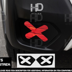 HDUSA For 2018-2023 Crosstrek XSymbol Rear Reflectors Lower Precut Matte Black Decals Vinyl Overlay Fits Subaru 2018 2019 2020 2021 2022 XV