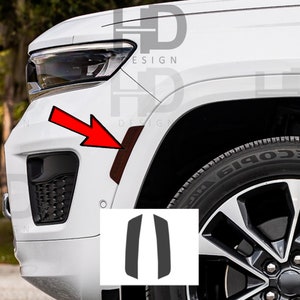 HDUSA Fits 2021-2025 Jeep Grand Cherokee L Side Markers Front Overlay Precut Dark Blacked Vinyl Tint Overlay 2021 2022