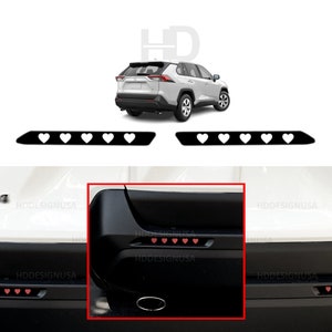 HDUSA Fits RAV4 2019-2025 Hearts Die Cut Vinyl Decals For Rear Bumper Markers Blackout Delete Mod Accessories For 19 2020 2021 2022 2023 24