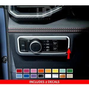 HDUSA Fits 2024 Mustang S650 Headlight Switch Panel Trim Color Outline Vinyl Decal Overlay Custom Interior Car Accessories Mod Sticker 2 Set