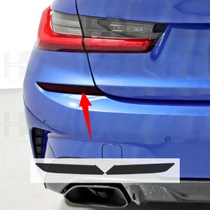 HDUSA Fits BMW 3 Series 2020-2022 M340i Rear Reflectors Dark Tint out Vinyl Decal Overlay G20 330i 330e 2020 2021 2022 Only Msport Optioned