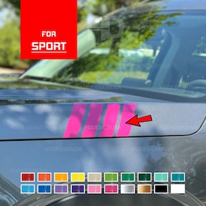 HDUSA Fender Hash Stripes Vinyl Decal Sticker Racing Stripes Sport Overlays Custom Mod Car Accessories Fits Bronco SPORT 21 22 23 2024 2025