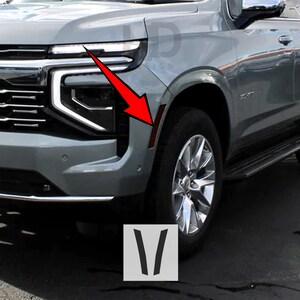 HDUSA Fits Chevrolet Tahoe 2025 Front Side Markers Reflectors Rear Bumper Precut Dark Vinyl Tint Overlay Decal