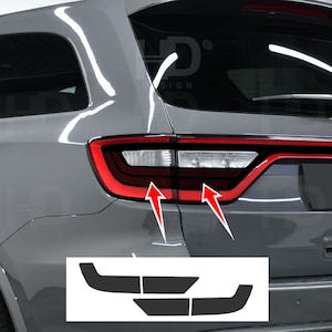 HDUSA Fits 2014-2026 Durango Tail Light Rear Reflectors Precut Dark Blacked out Vinyl Tint Overlay 2015 2016 2017 2018 2019 2020 2021 2022