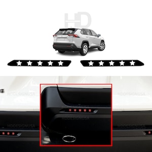 HDUSA Fits RAV4 2019-2025 Stars Die Cut Vinyl Decals For Rear Bumper Markers Matte Black Overlay Cover Sticker For 19 2020 2021 2022 2023 24