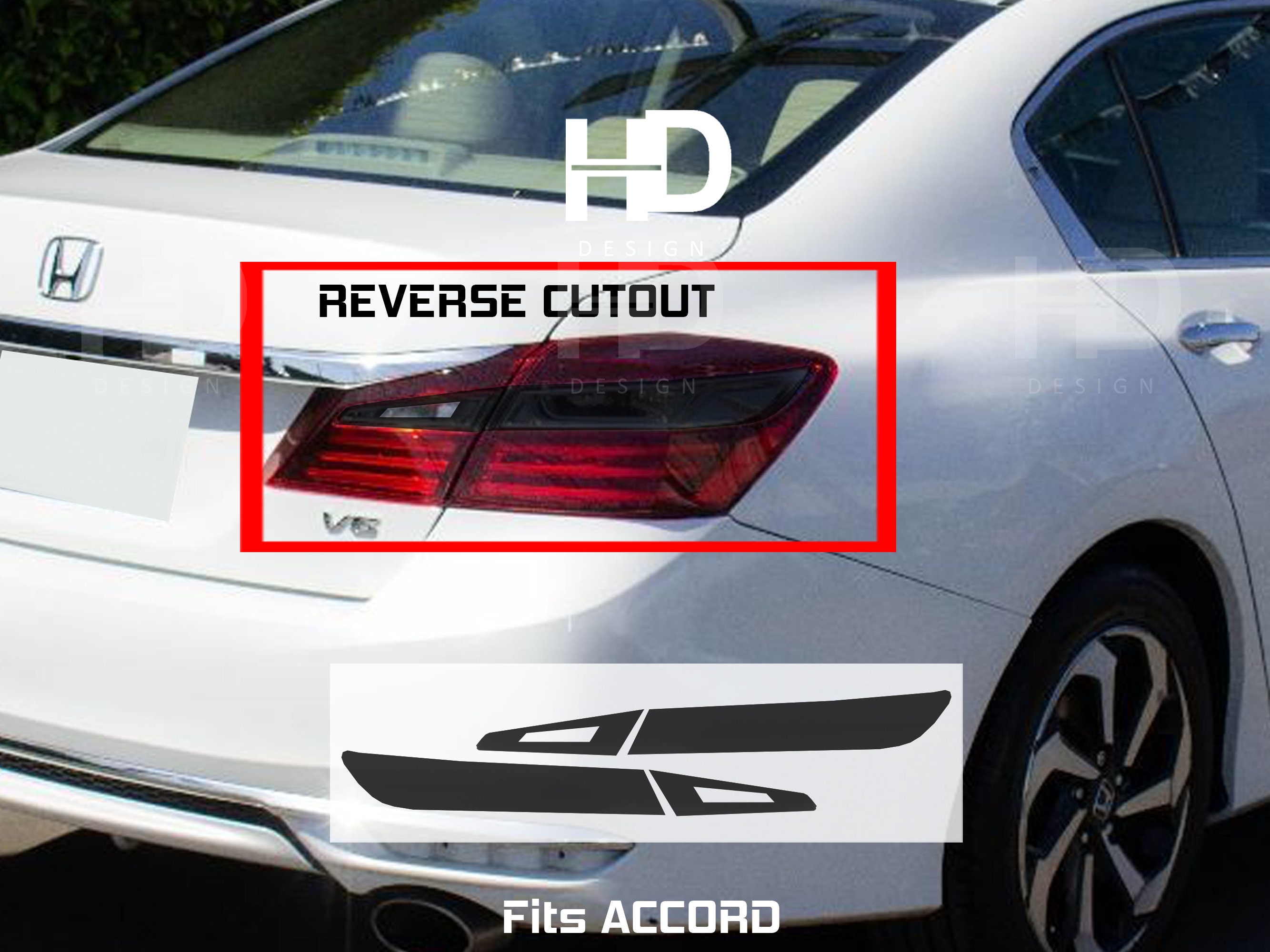 Para Honda Accord 2018 2019 2020 - Luces Traseras De Humo Con Señal Inversa De Vinilo Precortadas (20% Humo Oscuro